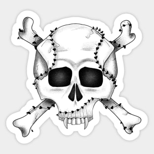 Stipple Skull Sticker Sticker